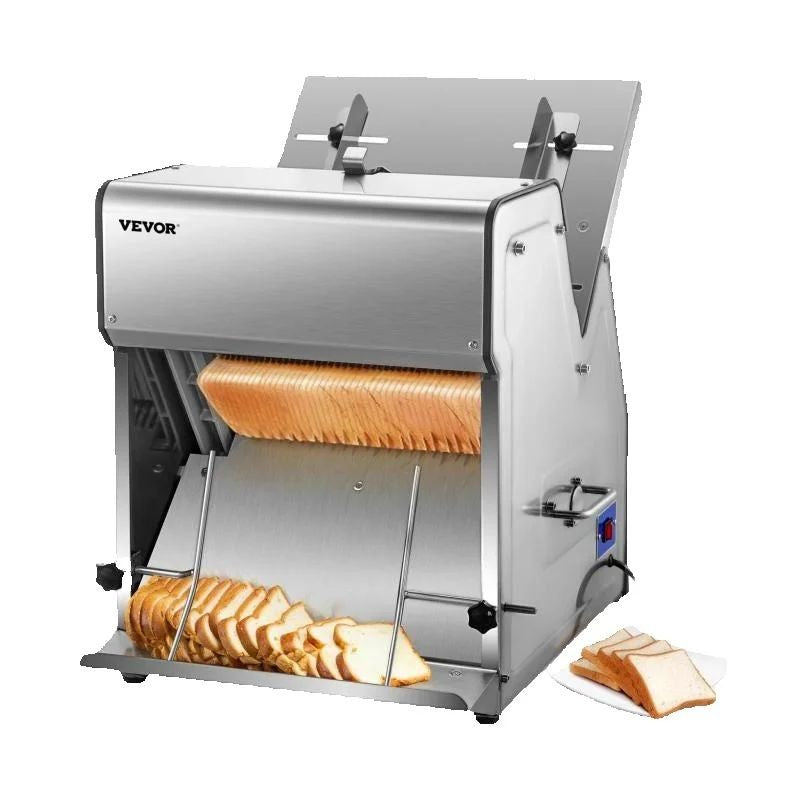 Fatiador de Pão Comercial SucceBuy Aço Inoxidável Lâminas de 12 mm Máquina de Corte de Pão Elétrica Aparelho de Cozinha Processador de Torradas