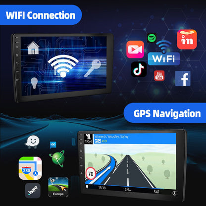 ESSGOO 4+64G Auto Rádio Multimídia Sem Fio CarPlay Android Auto Duplo 2 DIN 9" IPS Tela Sensível ao Toque GPS SAT NAVI FM DAB+ WIFI