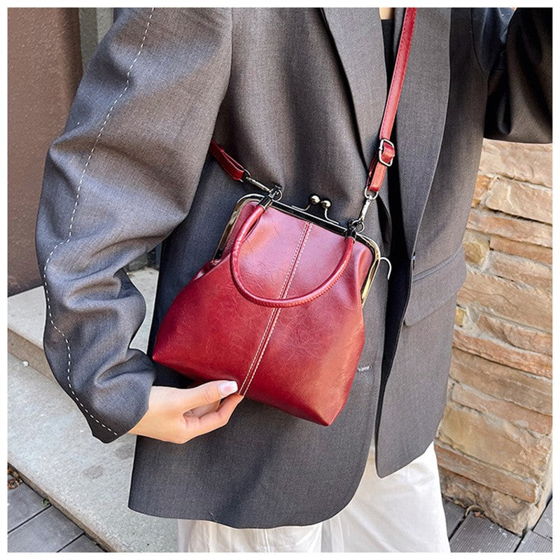 Vintage Style Women Handbag Brown Versatile Designer Shoulder Bag PU Leather Ladys Shell Purses Crossbody Bags