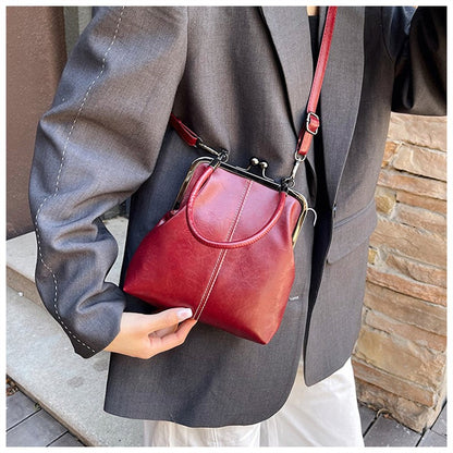 Vintage Style Women Handbag Brown Versatile Designer Shoulder Bag PU Leather Ladys Shell Purses Crossbody Bags