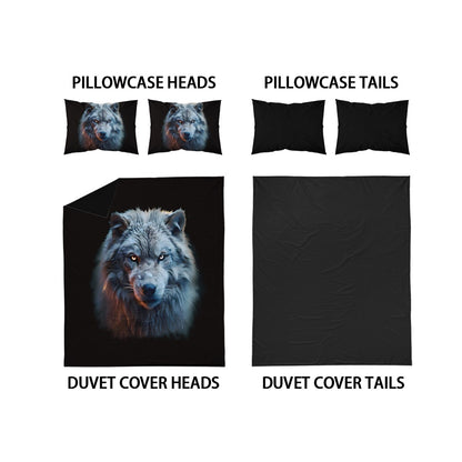 Conjunto de 3 peças, jogo de cama com estampa de lobo, queen, king, cama de casal, para quarto, quarto de hóspedes, hotel, decoração de casa