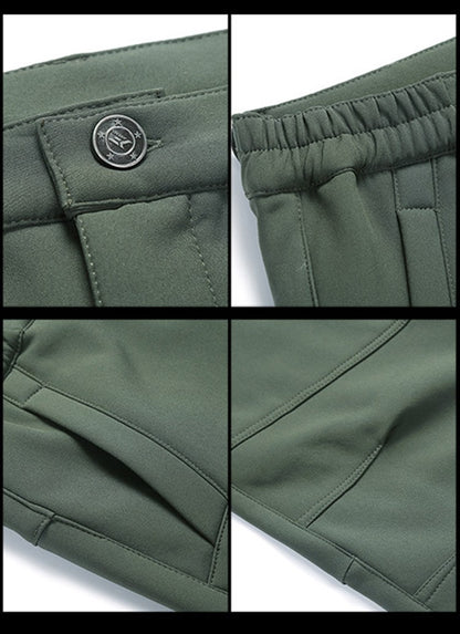 TRVLWEGO Winter Men Camping Hiking Pants Tactic Travel Soft Shell Warm Waterproof Fleece Windproof Outdoor Trekking Trousers