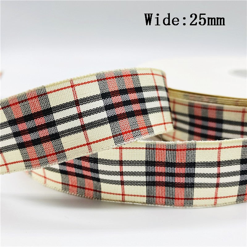 5yards/Lot 10mm 25mm Plaid Ribbon Christmas Decor Ribbon For Handmade Design Christmas Decoration DIY Gift Wrapping