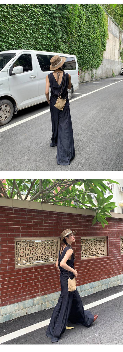 Neihe Summer Fashion Casual Wide Leg Denim Skirt Pants High-End Sensation Women's Long Pants Nine Points Seven Points Five Point