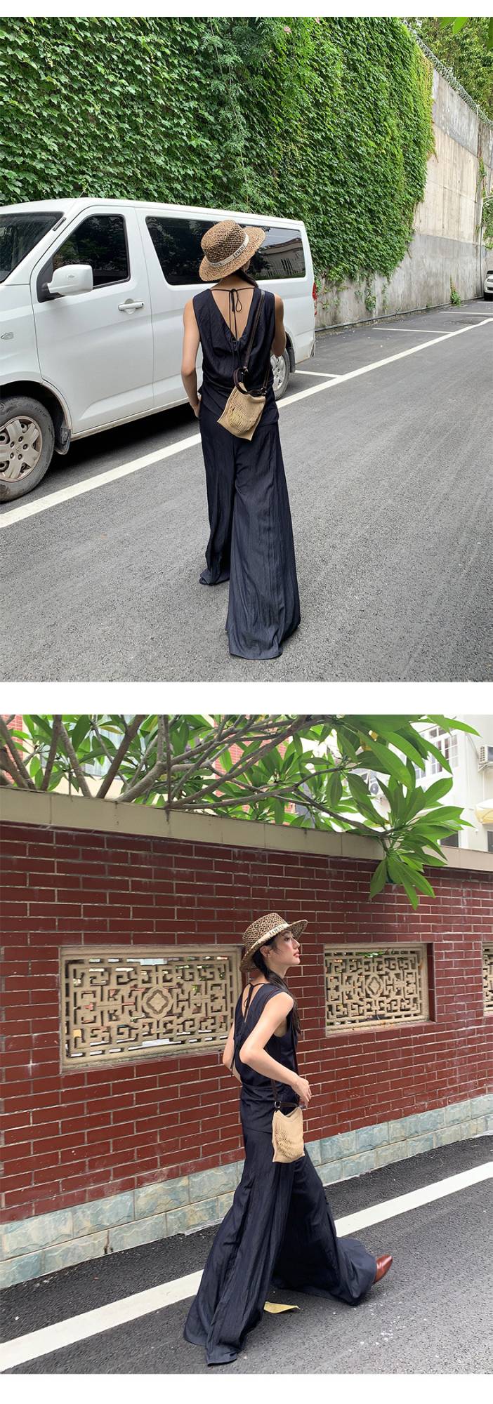 Neihe Summer Fashion Casual Wide Leg Denim Skirt Pants High-End Sensation Women's Long Pants Nine Points Seven Points Five Point