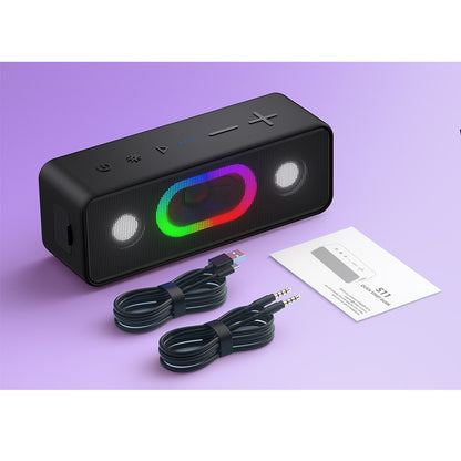 Caixa de Som Bluetooth Ortizan, Efeito Estéreo 360°, À Prova D'água IPX6, 24H de Reprodução, Adequada para Casa e Uso Externo