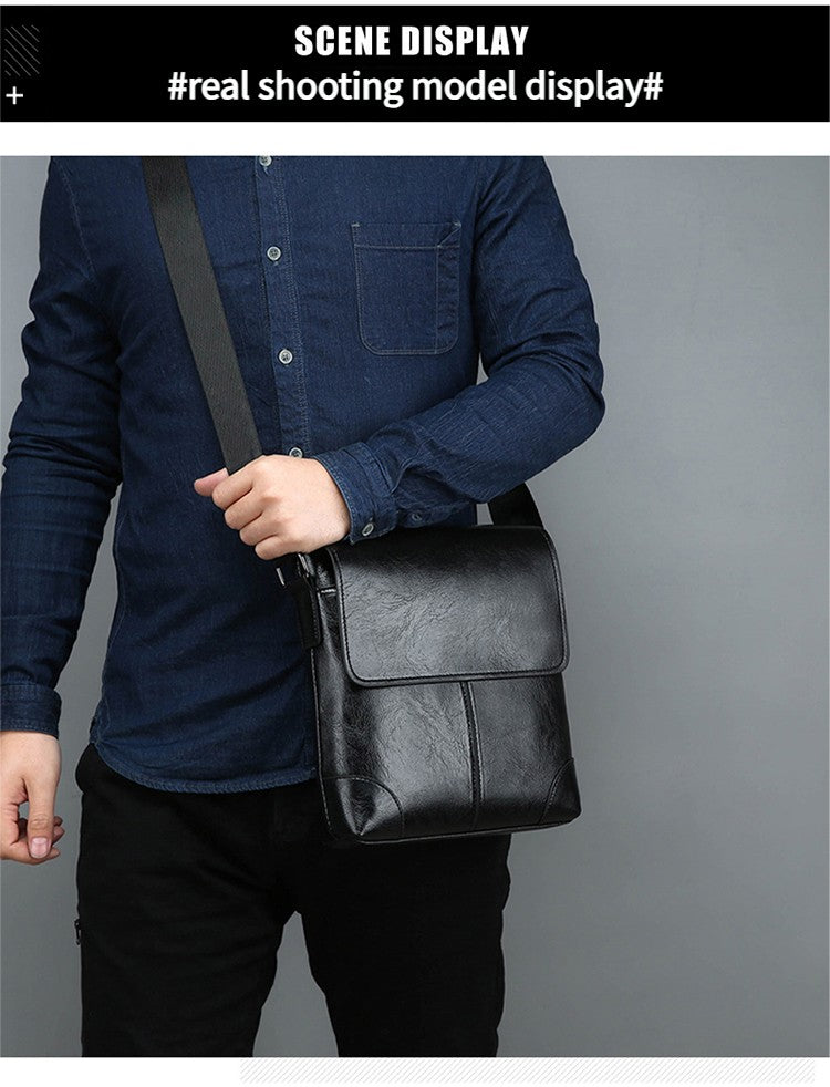Men Shoulder Bags For IPAD Leather Business Handbag Men Messenger Bag Large Side Sling Bag Fashion Man Crossbody Bag