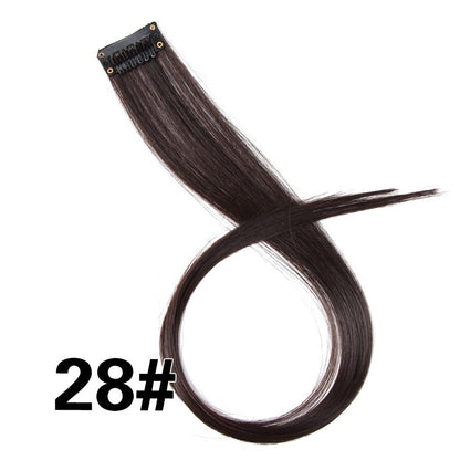 Alileader Aplique de Cabelo Extensão com Clip 57 Cores Ombre Liso Extensão de Cabelo com Clip em Apliques Peças de Cabelo de Fibra de Alta Temperatura