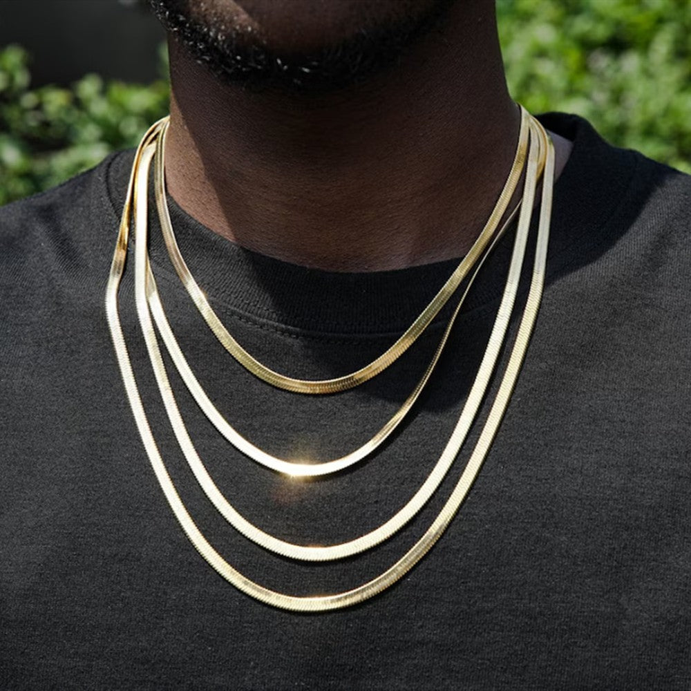 Colar Masculino Hip Hop Snake Chain Nova Moda Aço Inoxidável Cor Prata Acessórios de Joalheria Presente de Festa