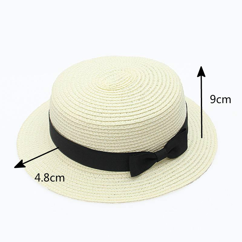 Chapéu Panamá COKK, Simples, de Verão, Praia, Feminino, Casual, Aba Reta, Chapéu de Palha com Laço para Meninas, Chapéu de Sol, Chapéu Feminino