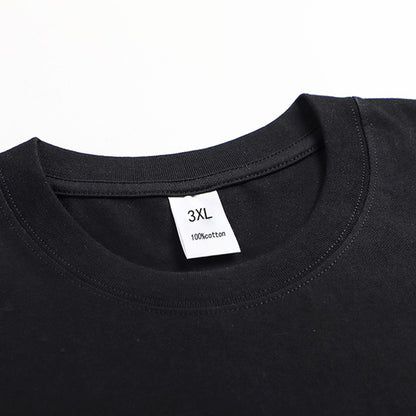 Summer Men's Cotton T-shirt Fashion Slim Black Short Sleeved Comfortable Casual Round Neck T-shirts Top Men's Clothing