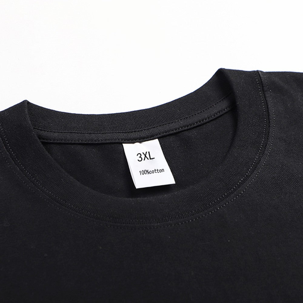 Summer Men's Cotton T-shirt Fashion Slim Black Short Sleeved Comfortable Casual Round Neck T-shirts Top Men's Clothing