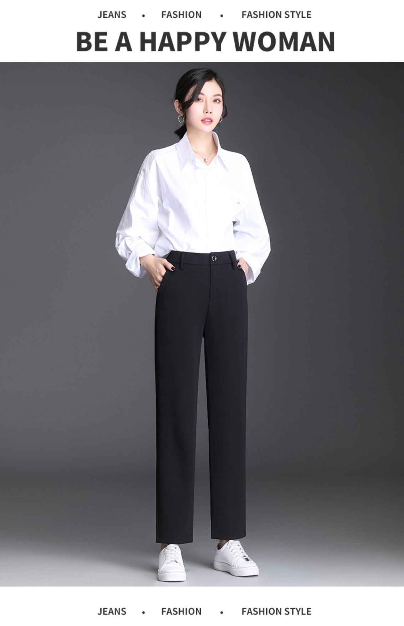Bla Straight Leg Work Pants Women's Autumn Winter Spring Profional Suit Pants Slimming Formal Long Trousers for Office