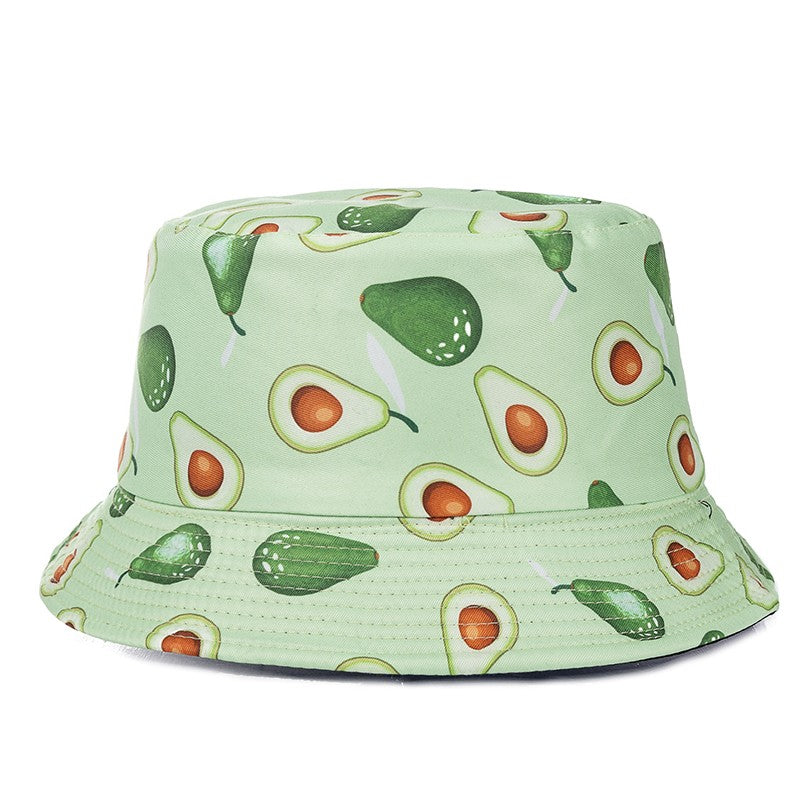 Chapéu Bucket Unissex Quente de Verão com Estampa de Frutas, Dupla Face, Chapéu de Sol Feminino, Chapéu Panama Clássico Masculino