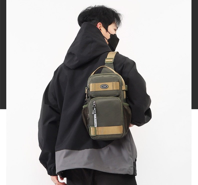 Men Riding Backpack Large Capacity Chest Bag Lightweight Crossbody Sling Bag Casual Outdoor Shoulder Pack for Men Crossbody Bags