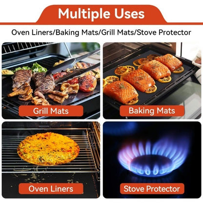 1-4PCS BBQ Grill Mat Barbecue Baking Non-stick Pad Reusable Heat Resistant Outdoor Grill Mat Barbecue Party Mat Kitchen Tools