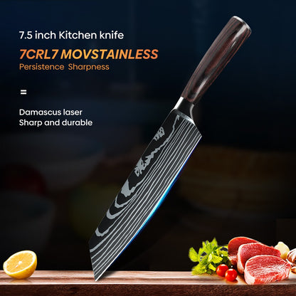 MDHAND Faca de Cozinha 8 Polegadas Aço Carbono Alto Forjada à Mão Faca de Chef Afiada Cutelo de Carne Legumes Faca de Cozinha Profissional