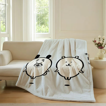 Cartoon cute  Joke Bear Blanket For Sofa Office Bed Plane Travel Sleep Read Relax Camping Soft And Warm
