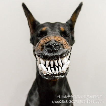 Dog Mask Halloween Mask Dinosaur Dog Mouth Latex Funny Pet Hood Movable Teeth Pet Dress Up