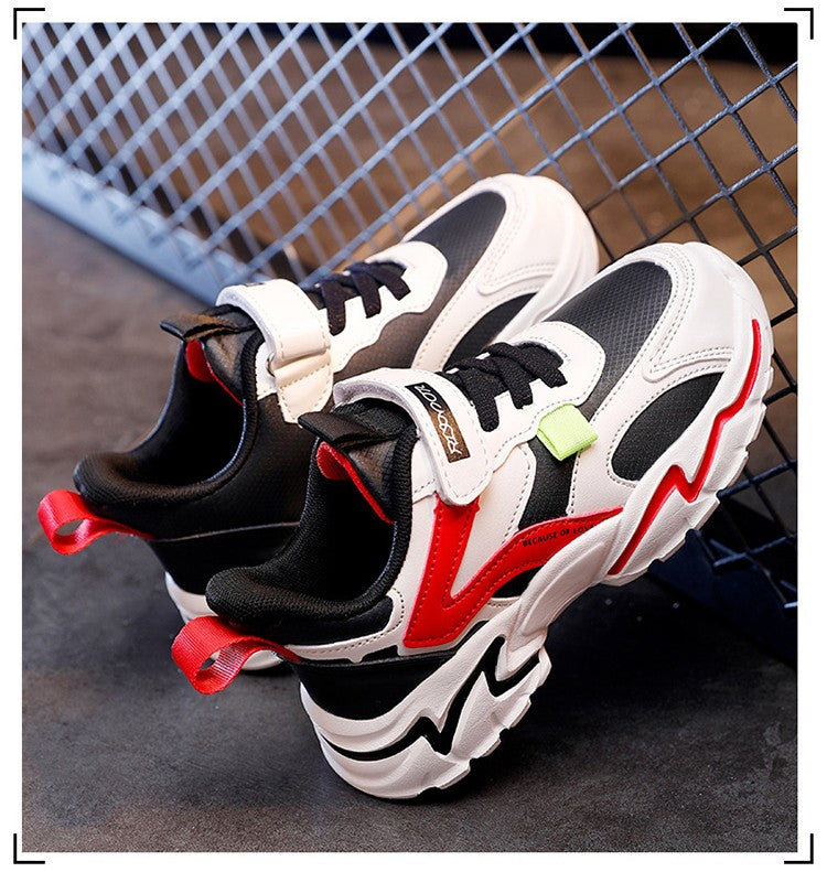 Four Seasons Sport Kids Sneakers Boys Casual Shoes For 5-16Years Children School Walking Non-slip Outdoor Running Shoes Leather