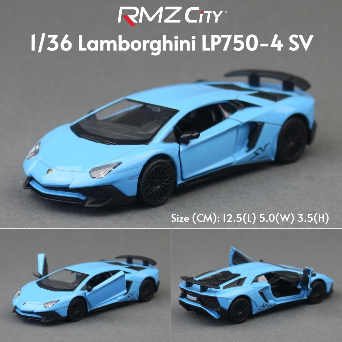 1/36 Lamborghini Super Sport Miniatura de Carro de Brinquedo para Crianças RMZ CiTY Diecast Metal Carrinho de Fricção para Coleção Presente Meninos