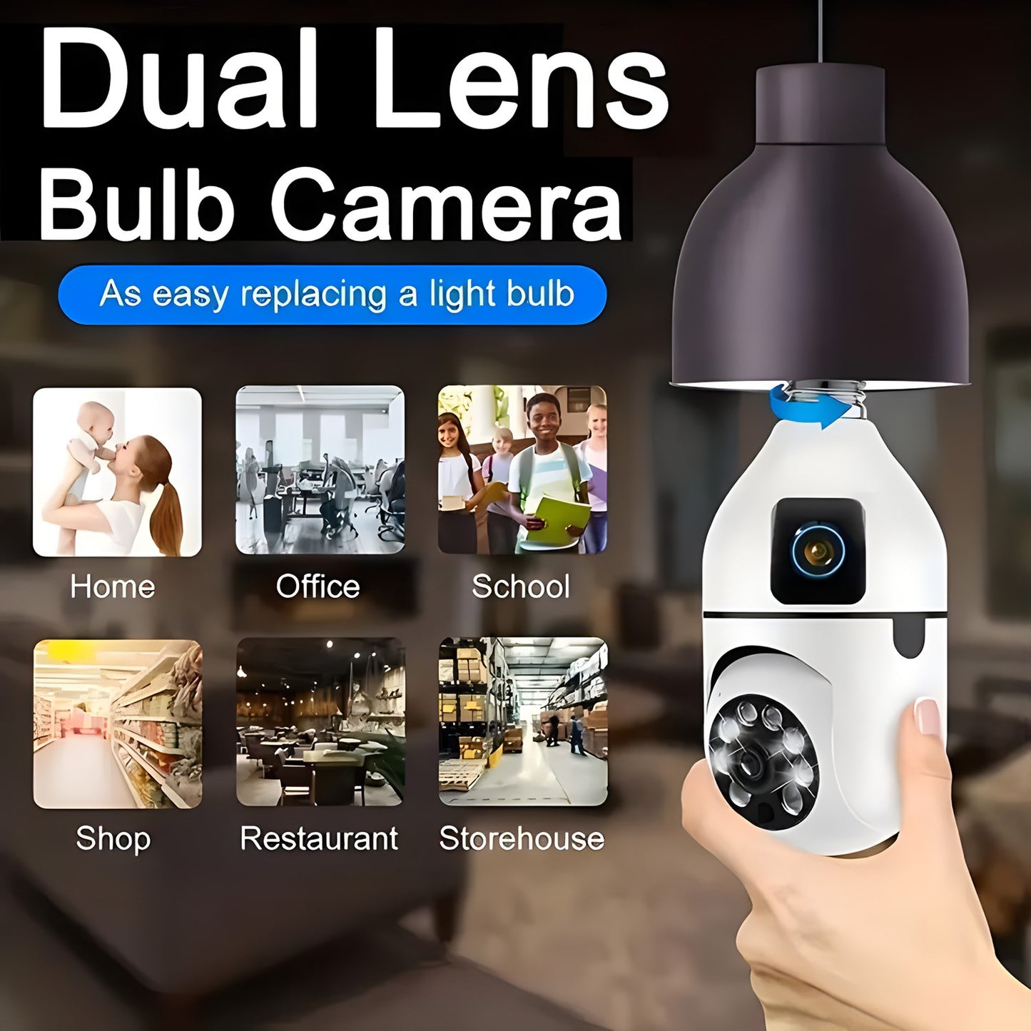HD 1080P 2.4G Wifi Surveillance Camera Outdoor Dual Lens Dual Screen Security Protection Camera Video Surveillance Camera