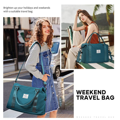 Travel Bags for Women Men, Expandable Handbag Travel Duffle Bag for Plane Ryanair 40x20x25 Cabin Weekend Bag Gym Bag Sports Bag