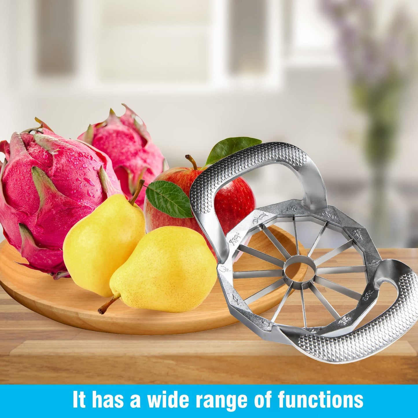 Apple Slicer And Corer, Sturdy and Sharp 12-Blade Stainless Steel Apple Cutter Divider Pitter Fruit Cutter Tools