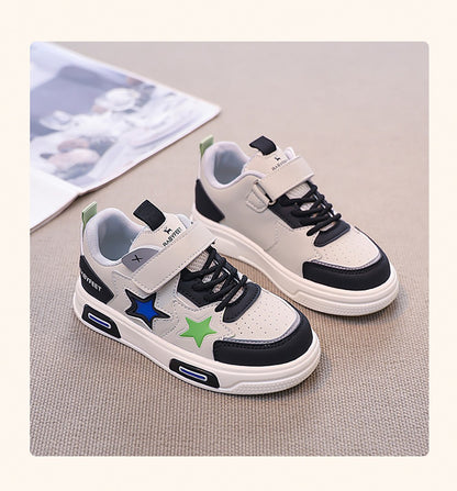 PU Leather Sport Shoes For Children 2025 Trend Fashion Teenager Girl's Sneakers Anti-slippery Kid's Tennis Shoes Running Shoes