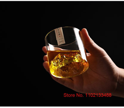 Copo de Uísque Japonês de Gelo para Uísque Puro Copos de Uísque de Montanha 3D Caixa de Presente de Madeira Taça de Conhaque Copo de Vodca Copo de Vinho