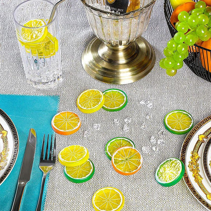 5pcs 2inch Artificial Lemon Orange Festive Party Supplies Fake Fruits Christmas Halloween Home Decoration Food Phography Props