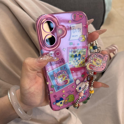 Capa de Telefone Ins Japan Lovely Anime Desenho Animado Bonito com Glitter para iPhone 16 15 14 13 12 11 Pro MAX XR XS MAX 7 8 Plus Y2K Kawaii