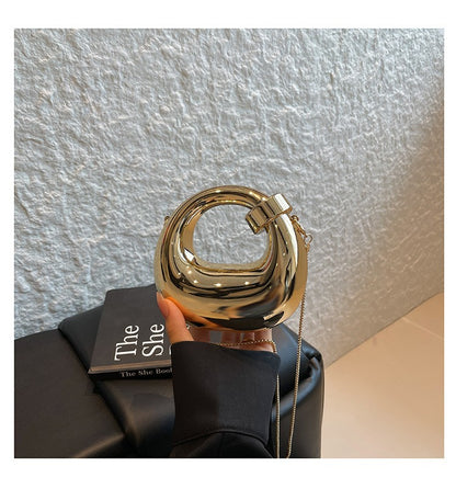 Fashion Crescent Mini Acrylic Chain Evening Bag for Women, Shoulder and Crossbody Bag