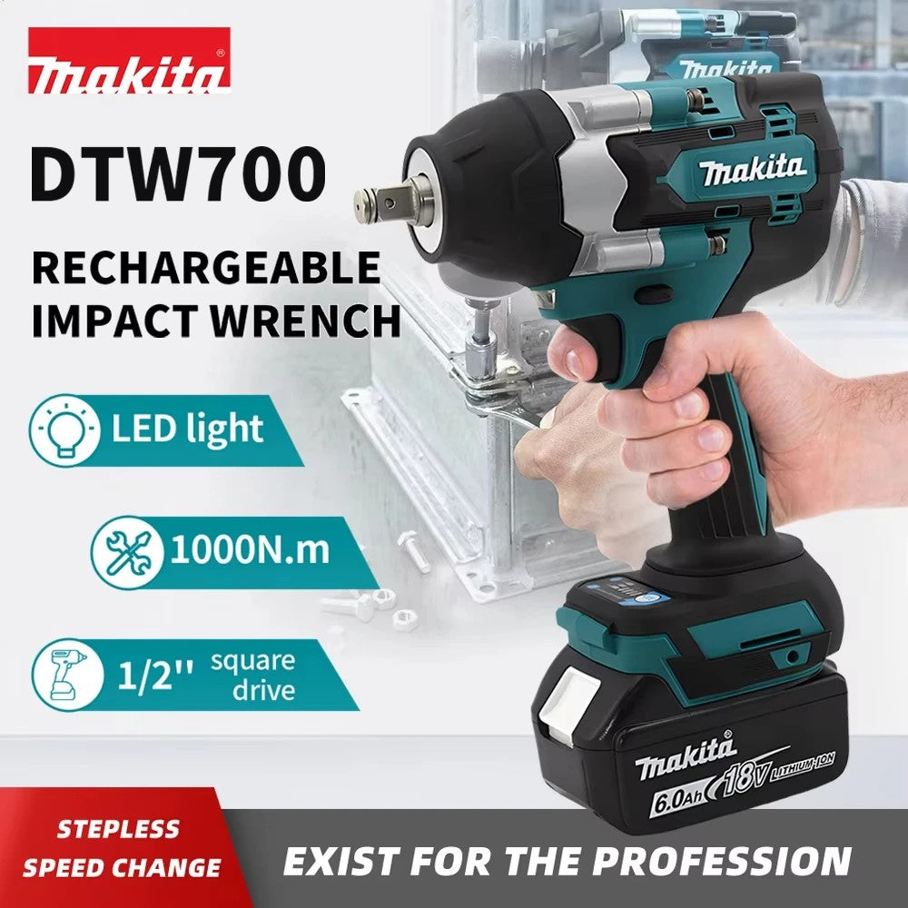 Makita DTW700 18V Chave Elétrica Sem Fio Sem Escovas Parafusadeira Furadeira Frete Grátis Ferramentas Elétricas de Alto Torque Chave de Torque