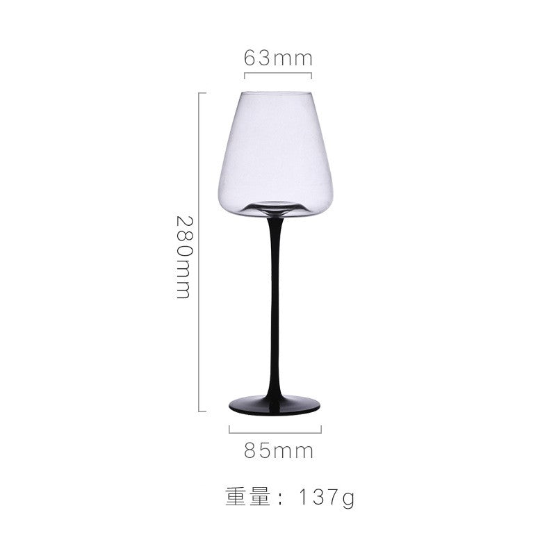Copo de vidro transparente com base preta e pé alto, taça de champanhe criativa, taças de vinho, copo de coquetel, utensílios de vinho domésticos