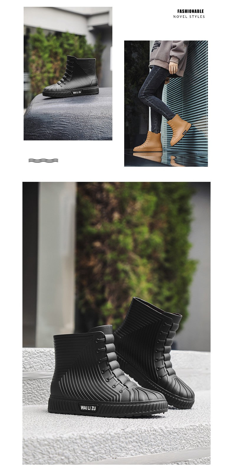 Versatile Casual Short-barreled Waterproof Shoes Men Women Lined With Fleece Warmth Anti-slip Wear-resistant Outdoors Rain Boots