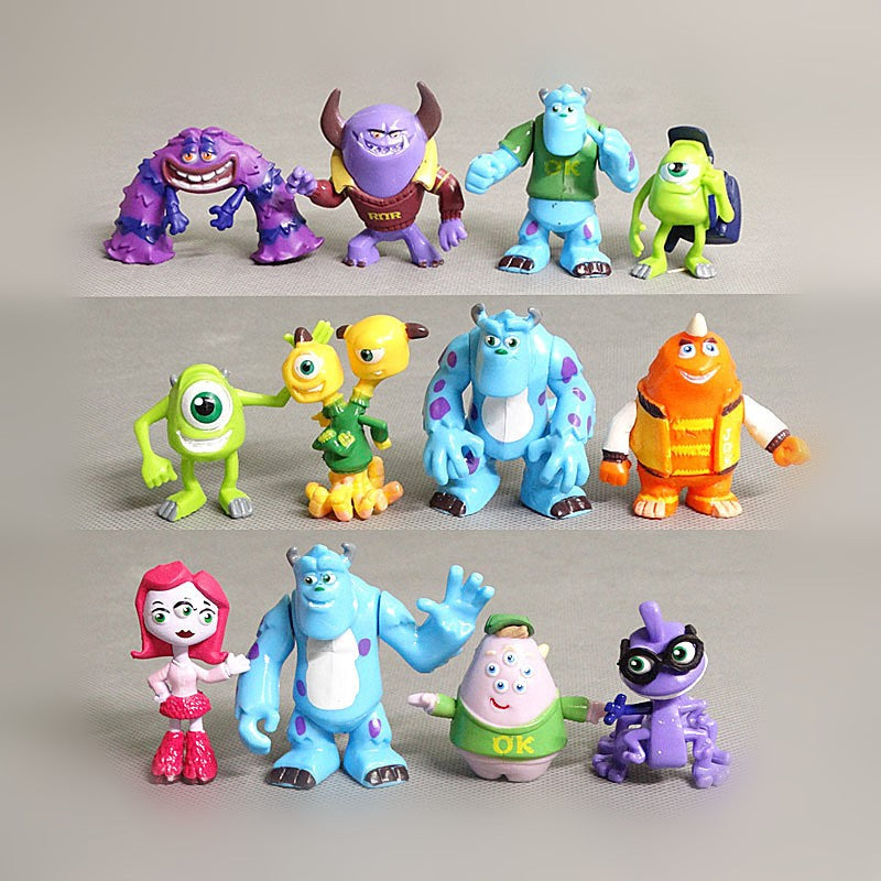 12 pçs/set Monstros Universidade Inc. James P. Sullivan Michael Wozosky Desenho Animado Bonito Anime Figuras de Ação Brinquedos 5-7CM