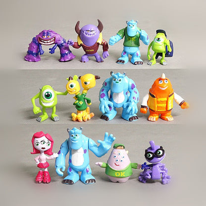 12 pçs/set Monstros Universidade Inc. James P. Sullivan Michael Wozosky Desenho Animado Bonito Anime Figuras de Ação Brinquedos 5-7CM