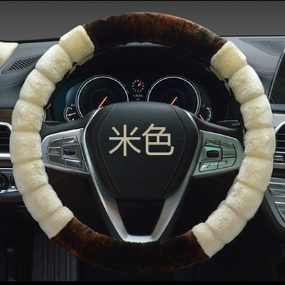 Capa De Volante De Carro De Pelúcia Super Macia De Inverno, Costura Criativa, Universal, Quente, De Pele Sintética No Volante