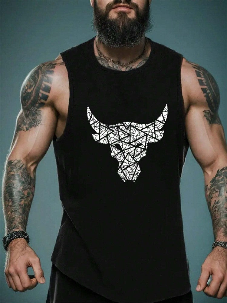 New Men's Outdoor Casual T-Shirt Gym Exercise Sleeveless Shirt Mens Summer Loose