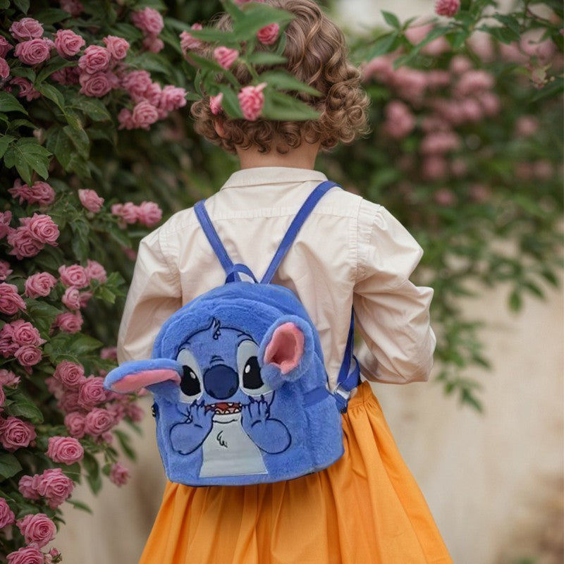 2025 Nova Mochila Infantil Disney Mochila Infantil de Pelúcia Fofa Stitch Cartoon Para Crianças Unissex