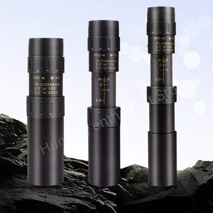 Telescópio monocular profissional com função de zoom 10-300X de alta definição e poderoso controle remoto binocular com prisma BAK4
