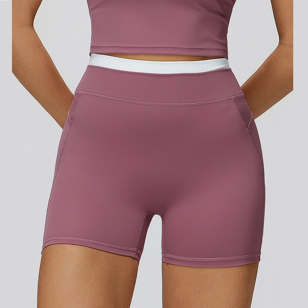 Women Elastic Feeling High Waist Yoga Shorts GymPush Up Running Fitness Legging Tummy Control Gym Outdoor Recreation Yoga Shorts