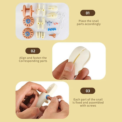 1 PCS Rope Assembly Pull Thread Snail Children's Puzzle Assembly Rattle Baby Outdoor Toddler Toy Children's Gift