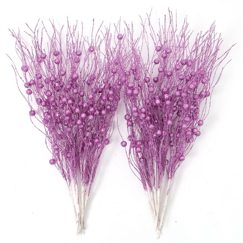 5Pcs Glitter Artificial Berry Bouquet Xmas Tree Ornament for Home Decor Christmas Decoration New Year 2026 Navidad Accessories