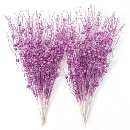 5Pcs Glitter Artificial Berry Bouquet Xmas Tree Ornament for Home Decor Christmas Decoration New Year 2026 Navidad Accessories
