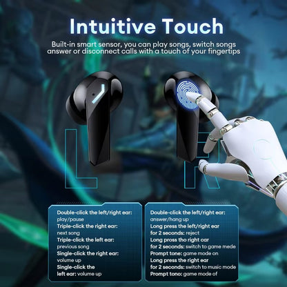 Fones de Ouvido Bluetooth V5.4 Lenovo XT53 Originais com Display LED de Energia Fone de Ouvido para Jogos Impermeável Anti-suor Fone de Ouvido Sem Fio Atualizado