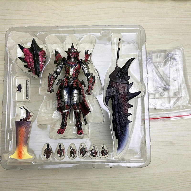 Kaiyodo Monster Hunter Rathalos Boneco de Ação Revoltech Yamaguchi Espadachim Modelo Reus Dragão de Fogo Macho Zinogre Brinquedo em Miniatura