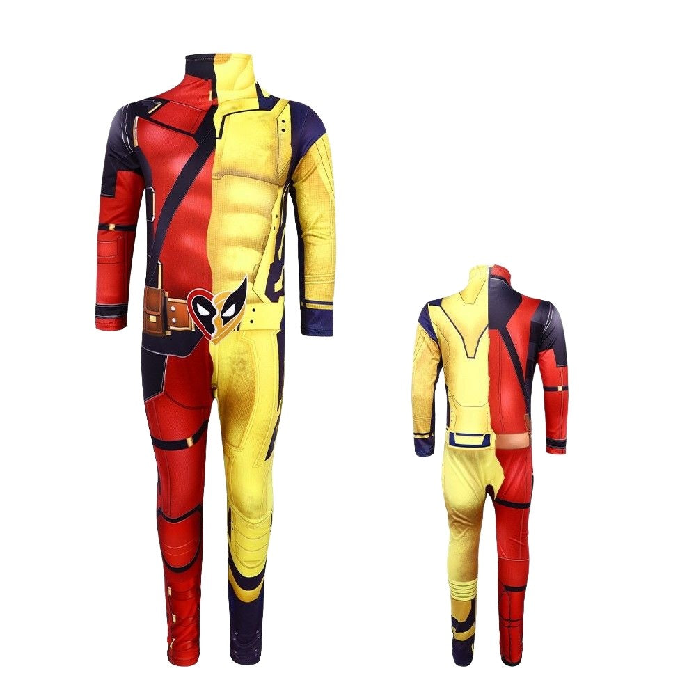 Kids Cosplay Superhero Costume Anime Halloween Party Zentai Suit Catsuit Wolverine Symbiote Wolf Boy Girls Bodysuit Jumpsuit
