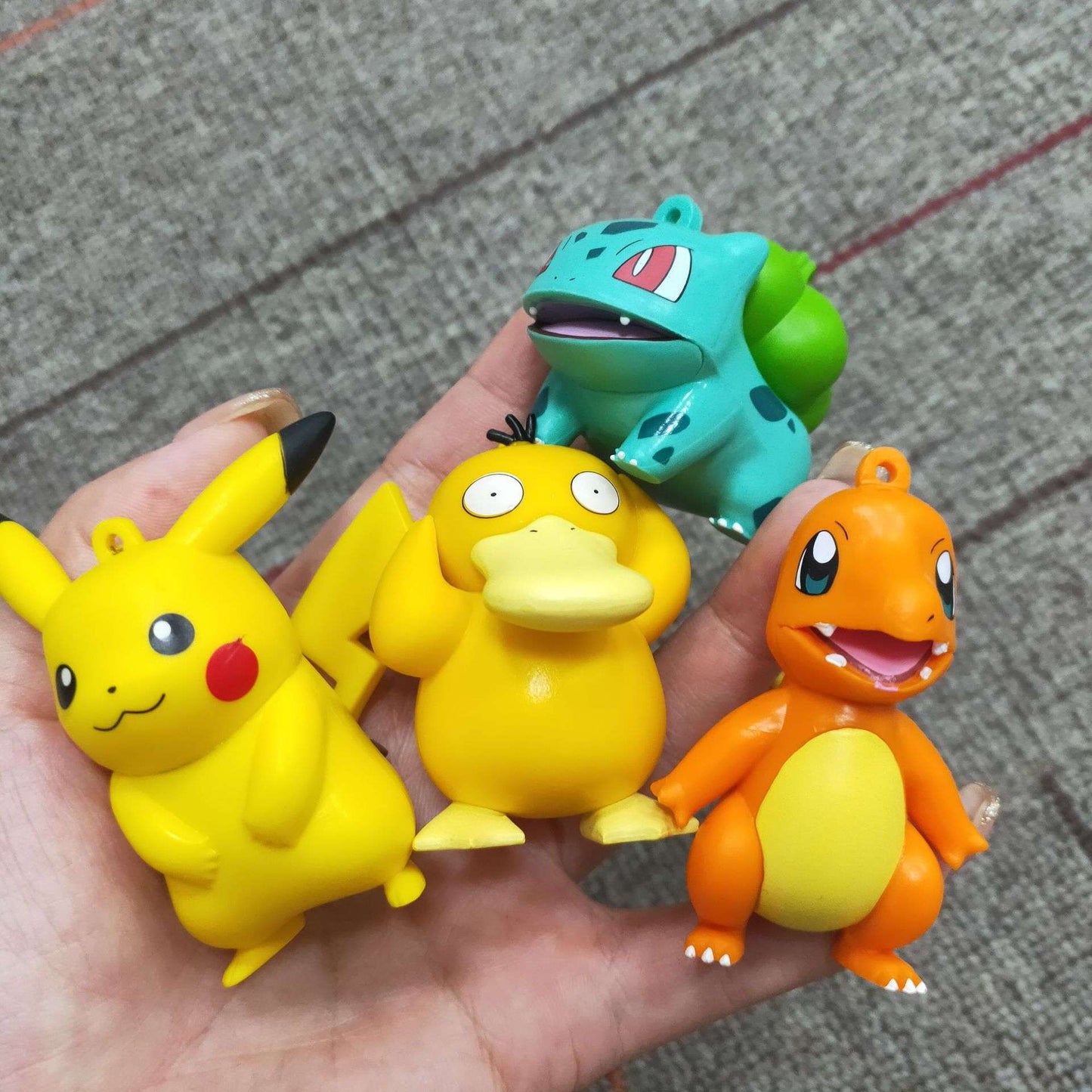 Pokémon Anime Bonecos de Ação Brinquedos Pikachu Modelo Charmander Psyduck Squirtle Jigglypuff Bulbasaur Bonecas Colecionáveis Kawaii Presente Infantil